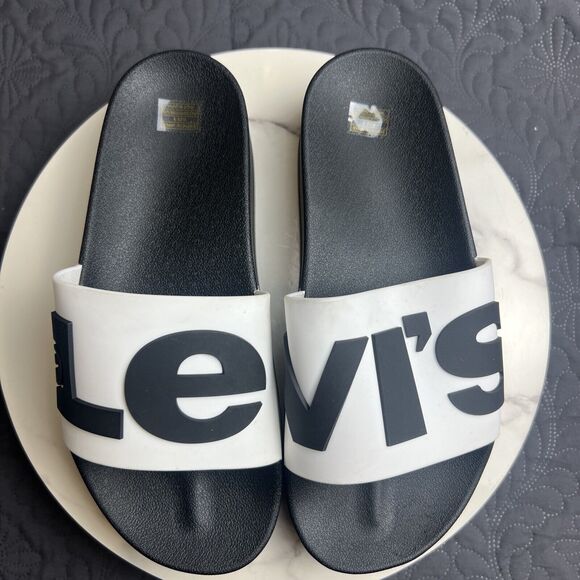 Levi’s Shoes - Levi's Womens Split Logo Platform Slide Slip On Sandal Shoe SZ 9 Summer Pool:NWT
